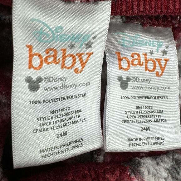 Disney Baby Mickey Mouse Red Fleece Outfit Top and Pants Set Unisex Sz 24 Months - Picture 8 of 8